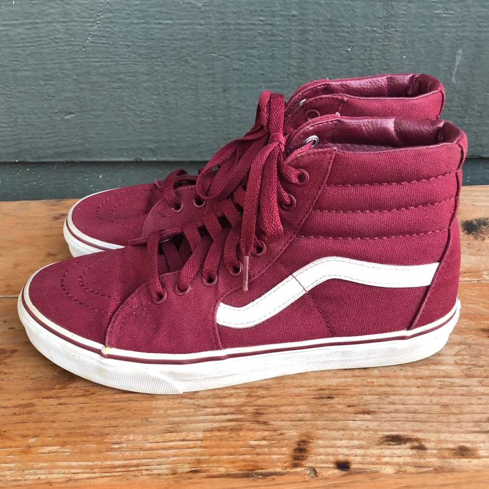 Burgundy Vans Sk8-Hi